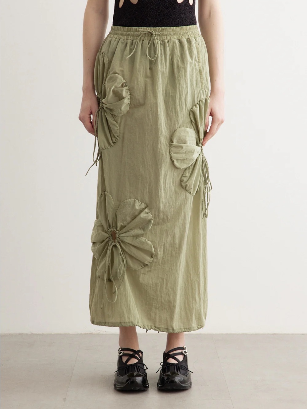 J Kim Drawstring Flower Skirt XS - Picture 5 of 6